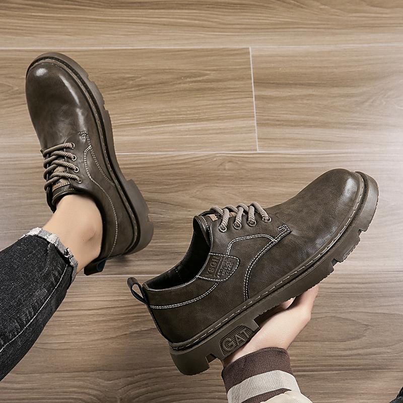 High Quality Lace Up Men's Short Boots  Trendy Men's Luxury  Fashionable Men's Shoes for Office Work and Outdoor Parties