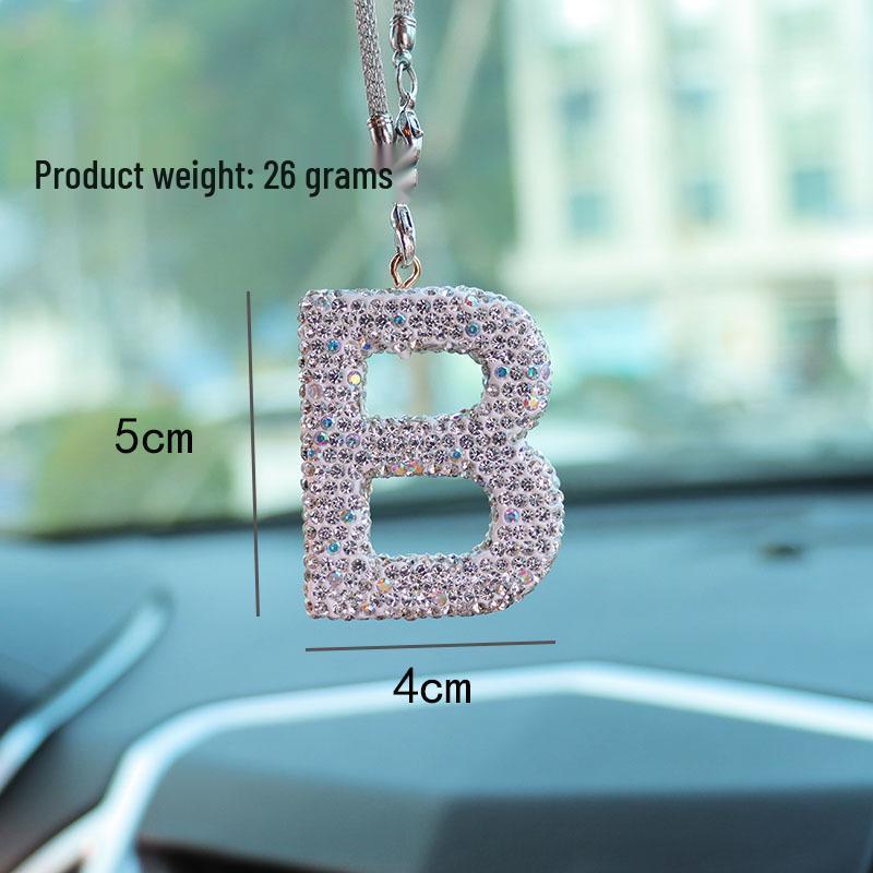 Rhinestone Bow Polymer Clay Rearview Mirror Ornament for Women