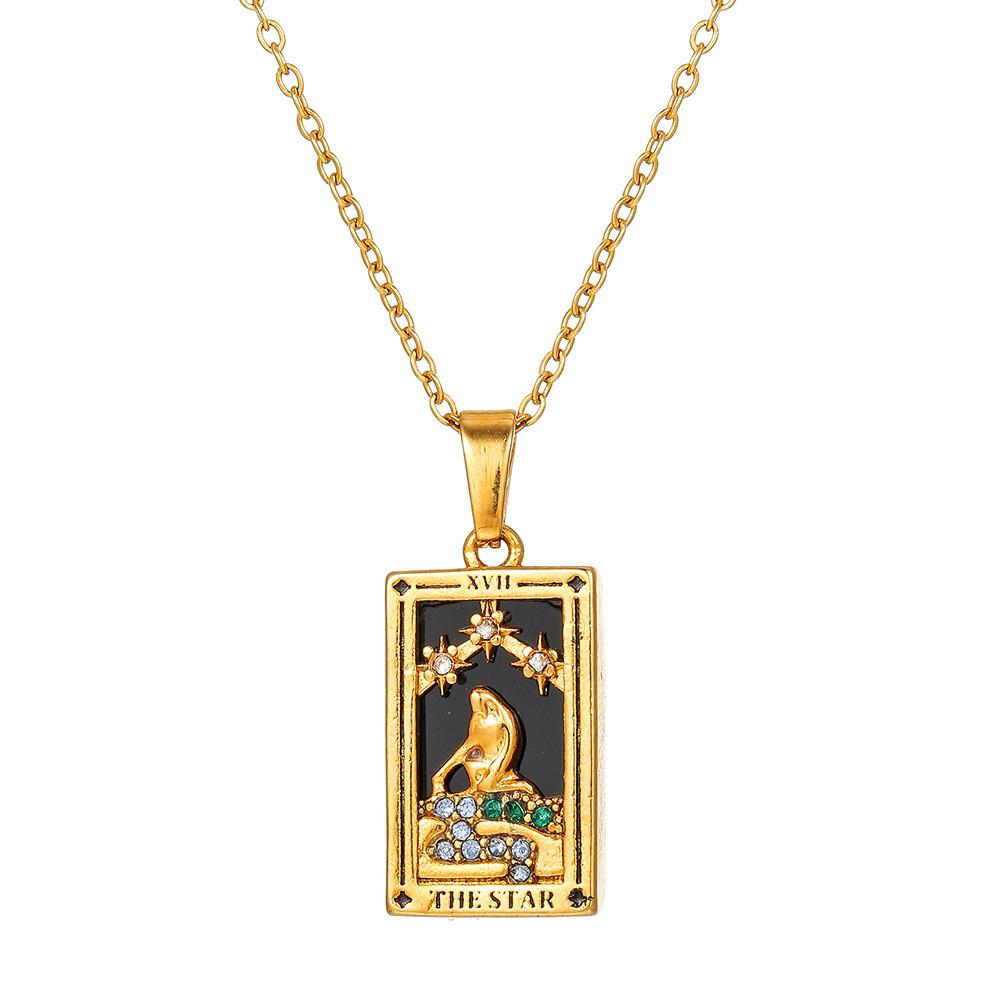 Vintage Stainless Steel Geometric Necklace With Cross Element And Multilayer Chain For Unisex