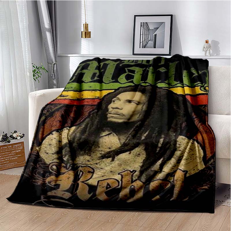 Bob Marley Music Throws Blanket for Kid Couch Sofa Travel Home Picnic Hiking Bed Beding Super Soft Flannel Blanket Birthday Gift