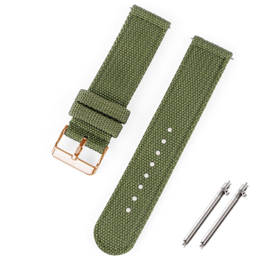 Nylon Canvas Quick Release Watch Band 20mm 22mm Replacement Watch Straps for Military Woven Fabric Wrist Band Ribbed Bracelet