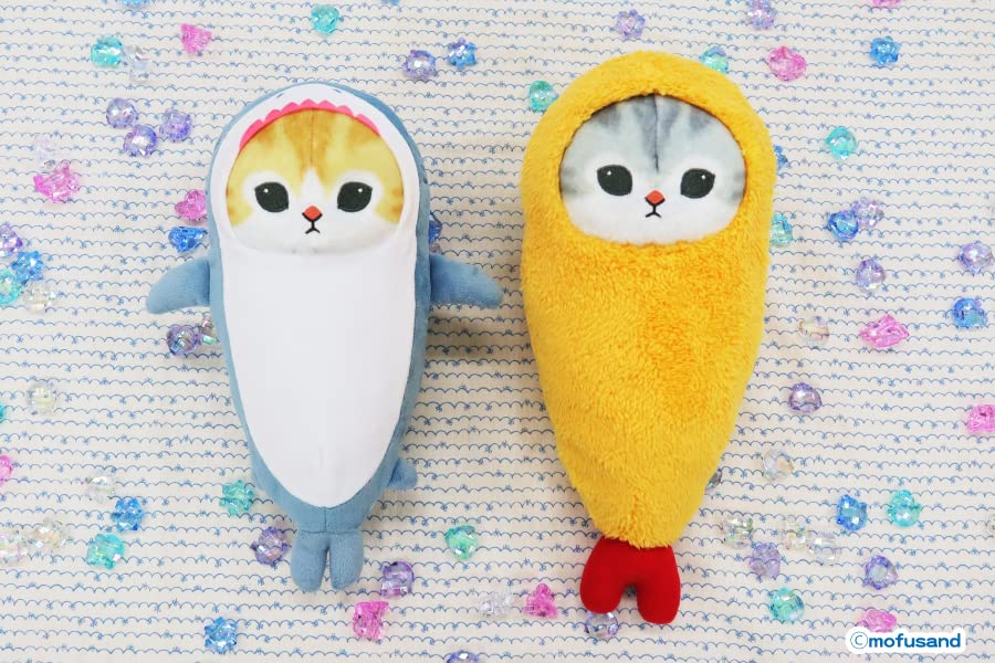 Swaddle Cat Big Plush Toy Mofusand Shark Cat Shrimp Cat Shrimp 30cm Approx.