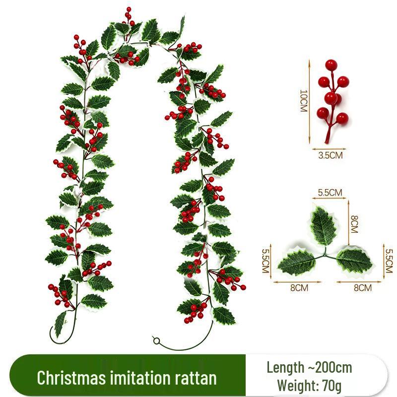 Red Berry Christmas Artificial Vine for Indoor Decoration and Photography Props