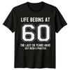 Funny Unisexs T Shirt Life Begins At 60th Birthday Unisexs Tee Graphic Image 1 Of 4 Vintage Designer Clothes Slightly