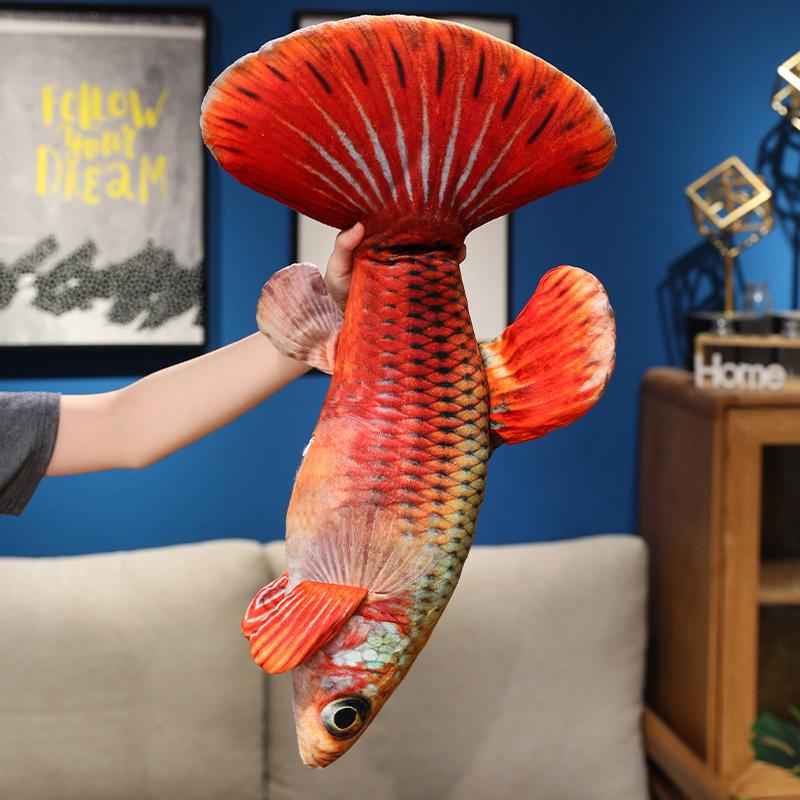 35/55Cm Lifelike Guppy Snuggly Dolls Lively Soft Fish Figure Beautiful Guppy Cozy Bolster Suitable For Seat Living Space Decor