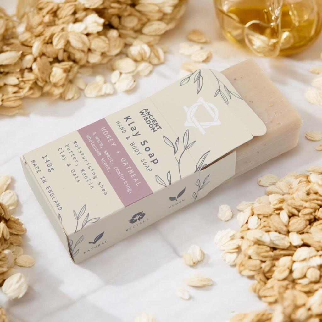 Honey Oatmeal Soap Bar Vegan Kaolin Clay