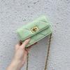 2026 New Summer Fresh Small Bag Sheepskin Small Square Bag Mini Chain Mobile Phone Bag Square Buckle Pink Crossbody Bag Women