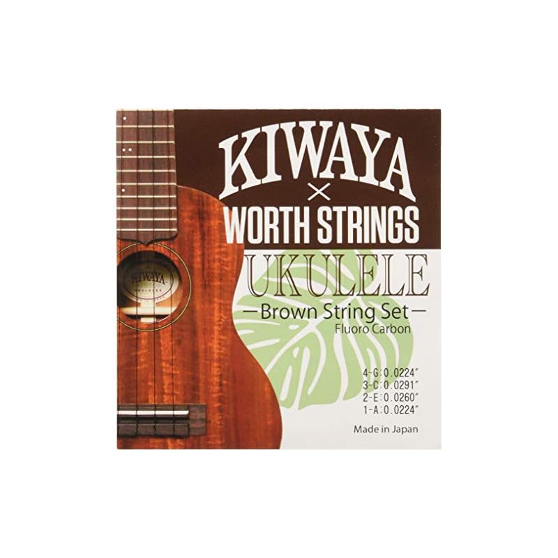 Worth X KIWAYA K-BM Fluorocarbon String Set (All Sizes Ukulele Strings, Brown)