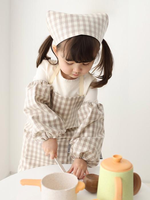 

BELLELIFE Sugar Baby Waterproof Apron Set (Bandana & Arm Warmers Set) 01. Waterproof apron_purple check