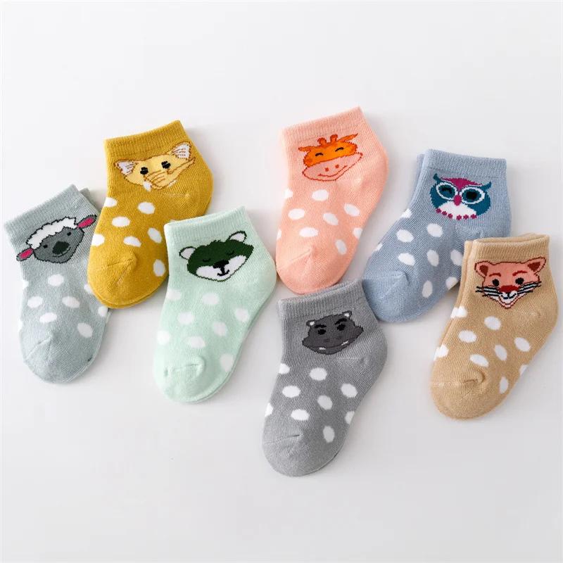 7Pairs/set Thin Mesh Socks For Boys Girls Newborn Baby Cotton Comfortable Socks Spring Summer Cute Cartoon Casual Infant Sock 0-24Months