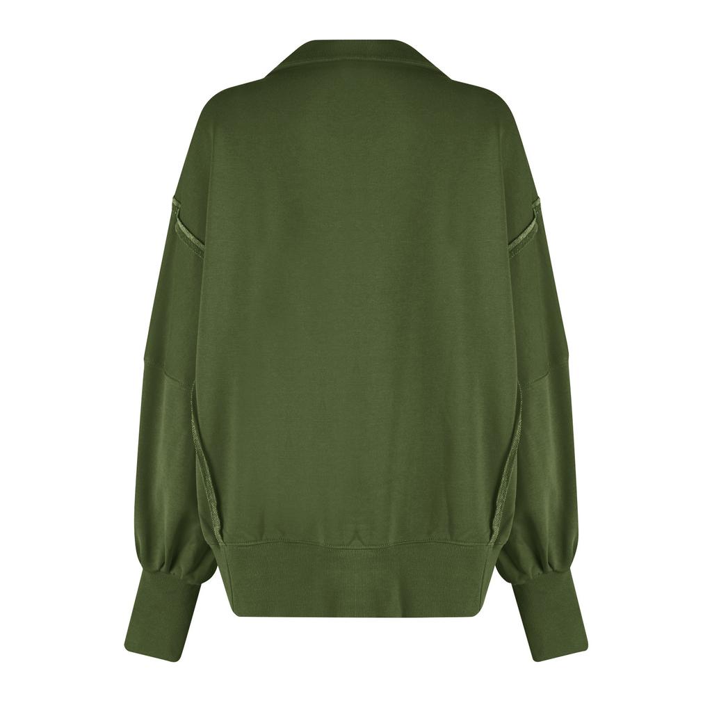 Women's Oversized Sweatshirt Hoodies Long Sleeve Button Neck Pullover Tunic Tops