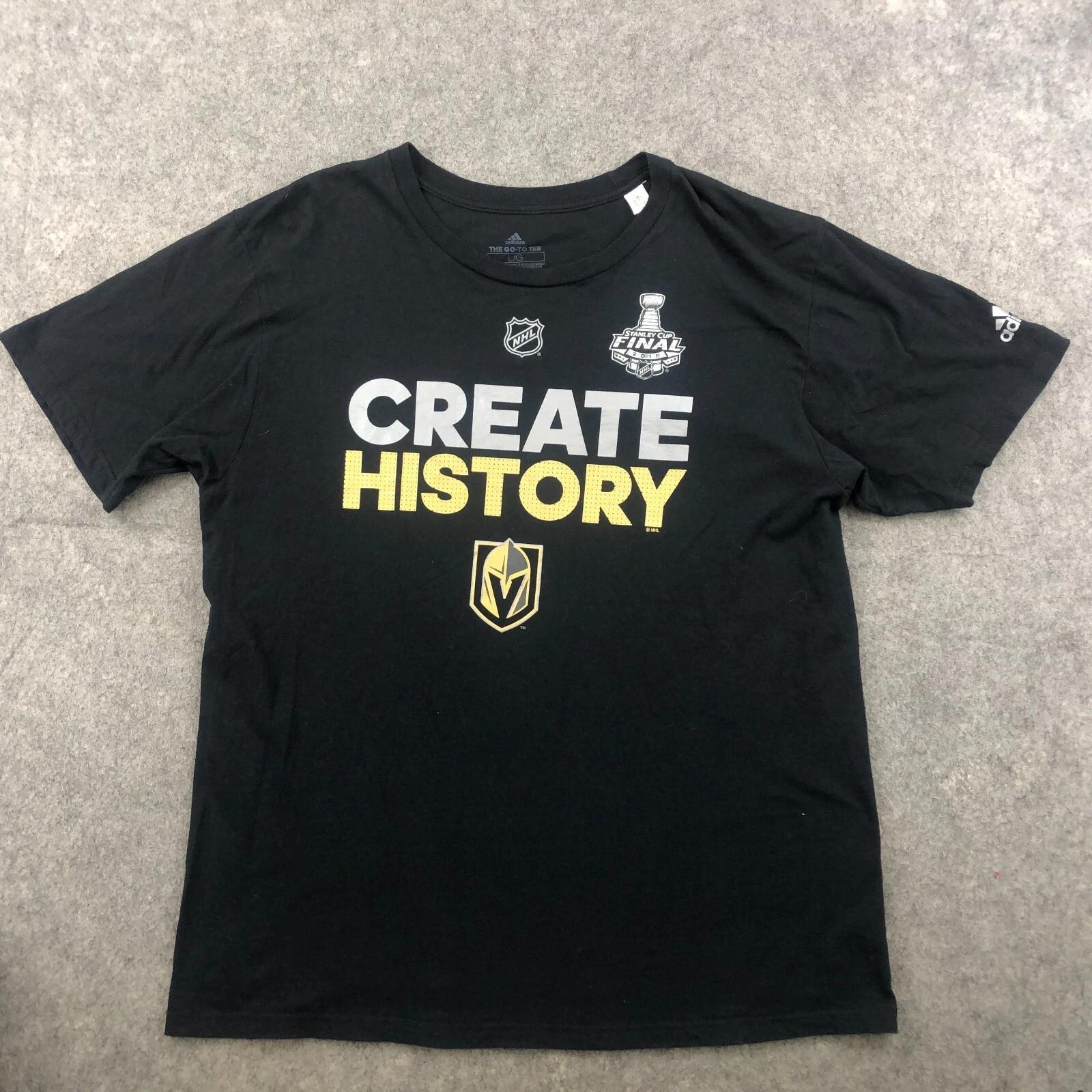 Vegas Golden Knights Shirt Men Large Black Short Sleeve Graphic Create History S