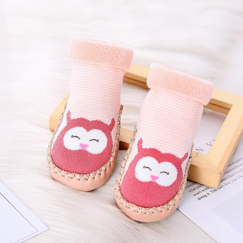 Baby Shoes Socks Children Infant Cartoon Socks Baby Gift Kids Indoor Floor Socks Leather  Non-Slip Spring Autumn Socks