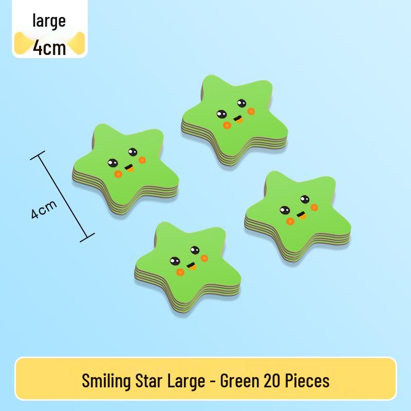 Magnetic Blackboard Stickers: Kids' Reward Magnets with Cartoon Stars, Flowers, and Smileys for Home & Classroom Whiteboards