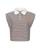 KANDINI Black (Orange) Semi-Crop Sleeveless Polo Shirt