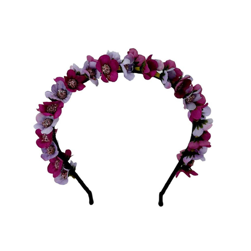 Artificial Flower Headband Halloween Hair Band Rose Flower Crown Headpiece Floral Hair Accessories for Cosplay Party