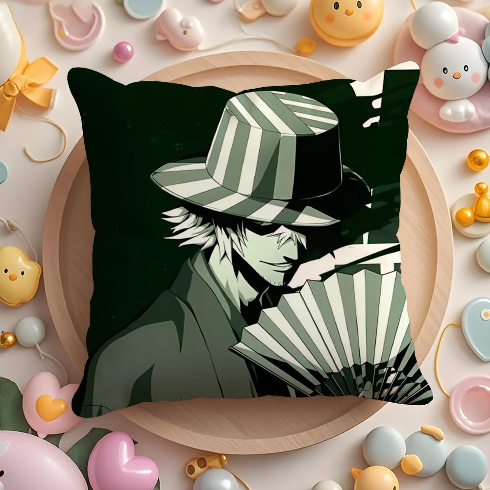 Epc B-Bleach Kisuke U-Urahara Cushion Cover Plush Fabric Soft Double-Sided Printed Sofa Warm Winter Home Gift Pillow Cover