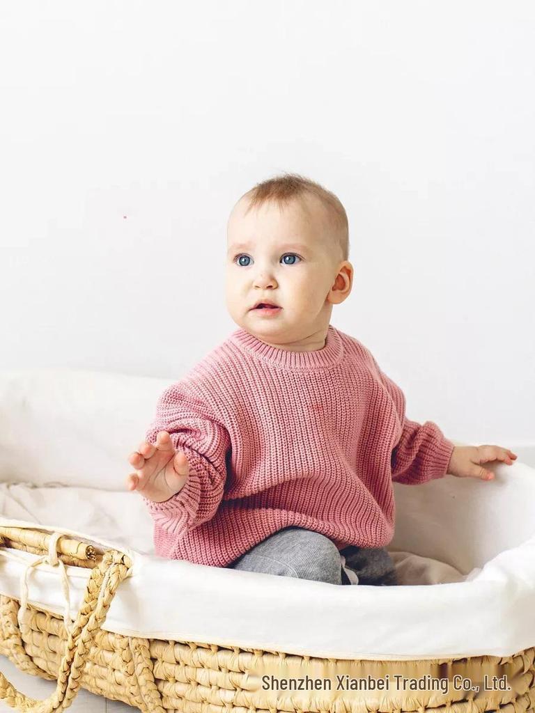 Baby Unisex 100% Cotton Knit Sweater - Soft & Comfortable