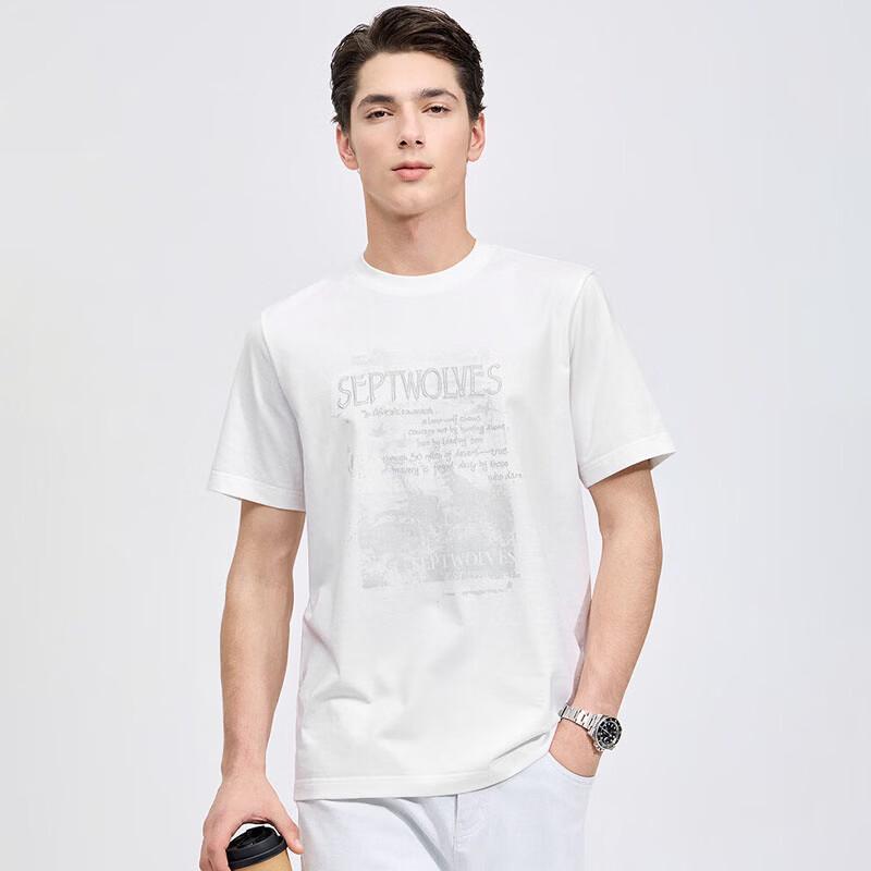 SEPTWOLVES Men's Cooling Anti-bacterial Embroidered Crew Neck T-Shirt