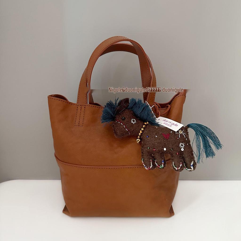 Nepal Handmade Wool Felt Pony Tassel Bag Charm Keychain Ornament