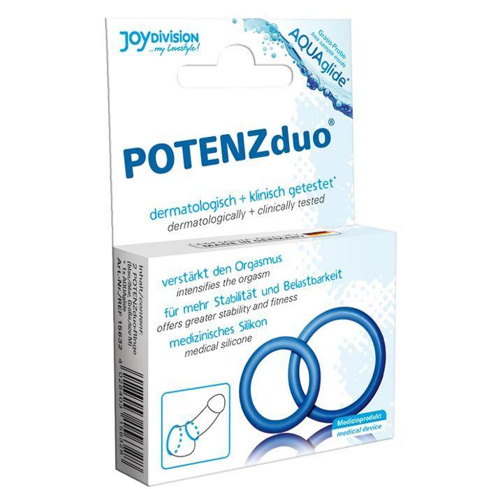 Duo d'Anneaux - Potenz - Ring L - Silicone - Bleu - Adulte