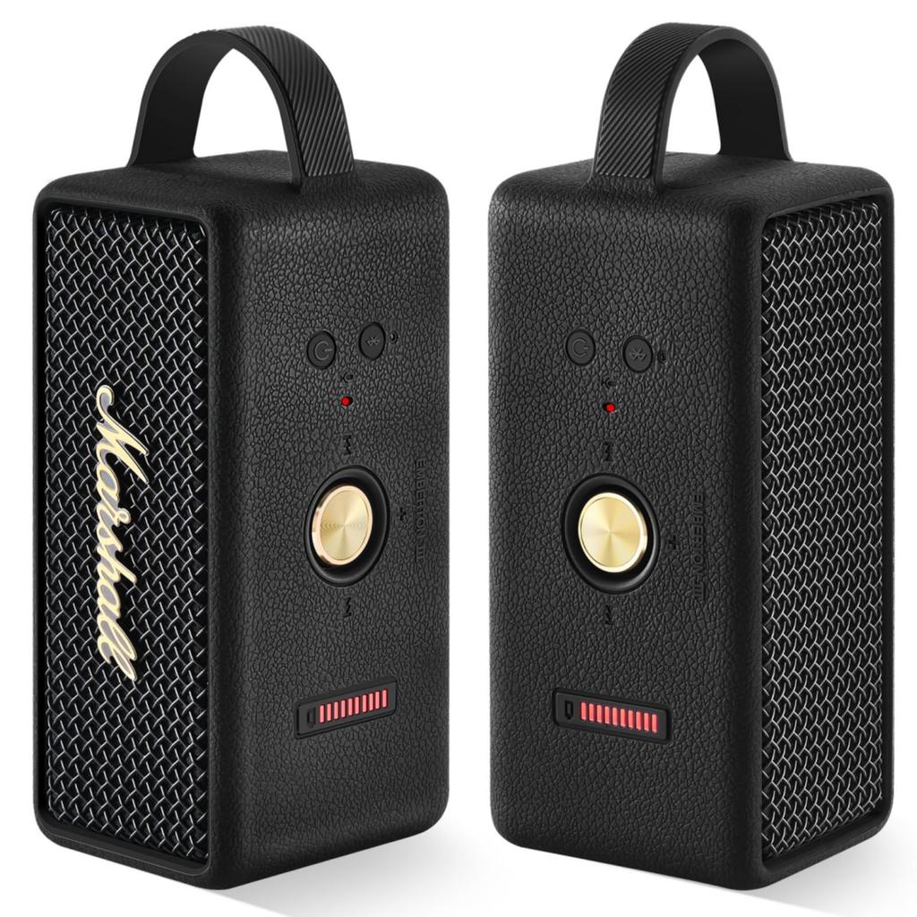 Fenmaru Marshall Emberton III Case, Shockproof Silicone Case for Marshall Emberton 3 (Black)