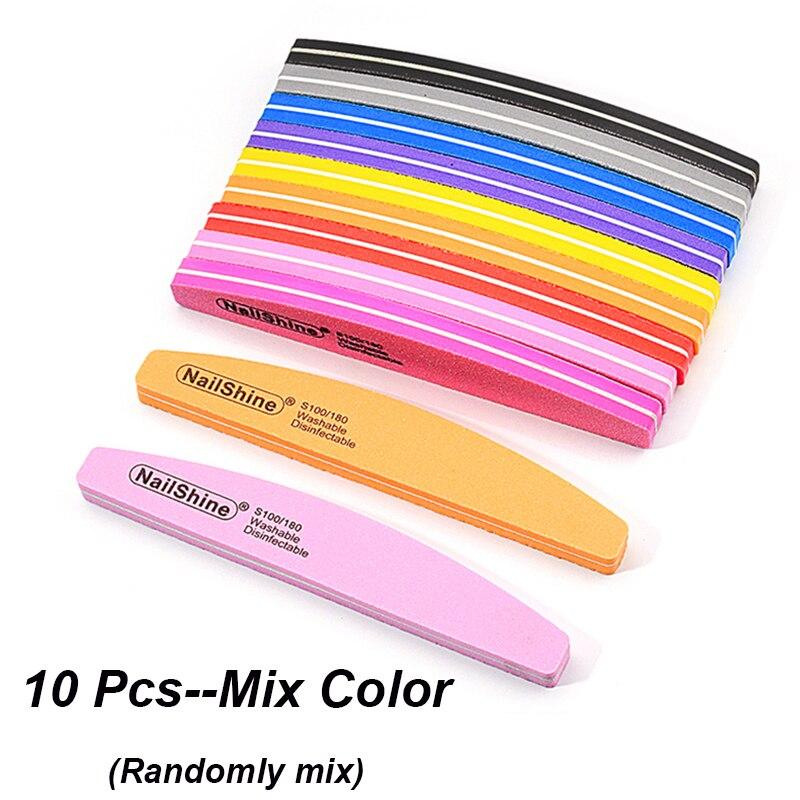 

10pcs Double-sided Nail File Blocks Colorful Sponge Nail Polish Buffing Sanding Buffer Strips Polishing Pedicure Manicure Tools