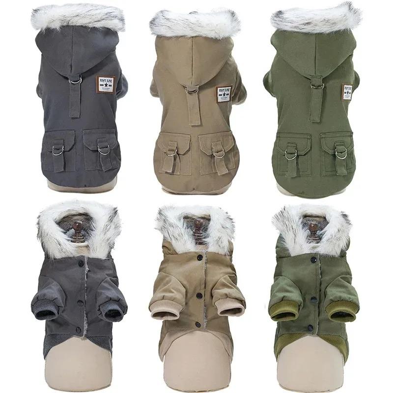 Winter Haustierjacke Warm Verdickt Fleece Welpenkleidung Mit Kapuze Wasserdichter Mantel Für Kleine Hunde Katzen Französische Bulldogge Chihuahua Overall
