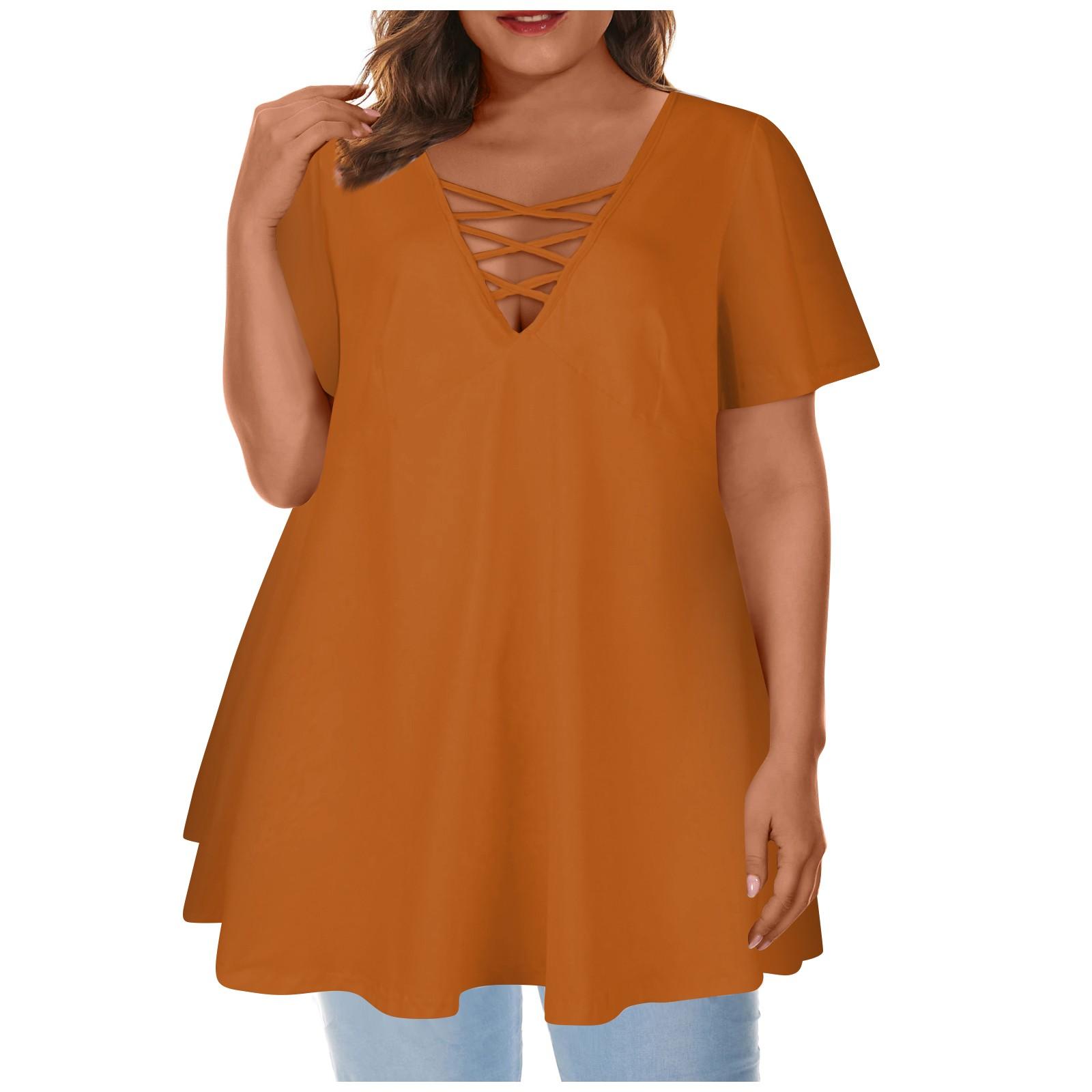 Женский большой топ с круглым вырезом — фото 7