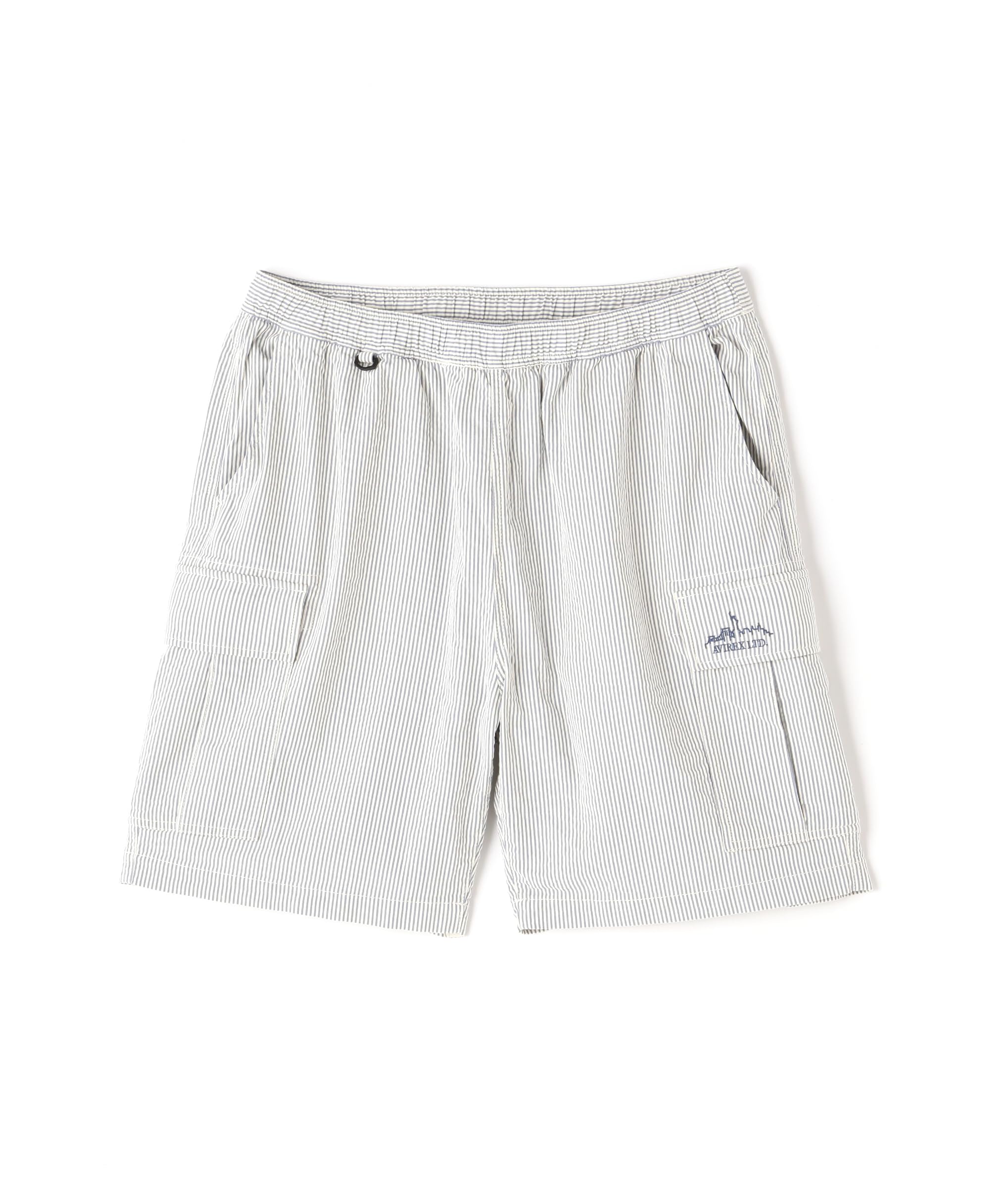 

AVIREX SUCKER STRIPE VACATION CARGO SHORTS Men s M 110 blue 783-4113004