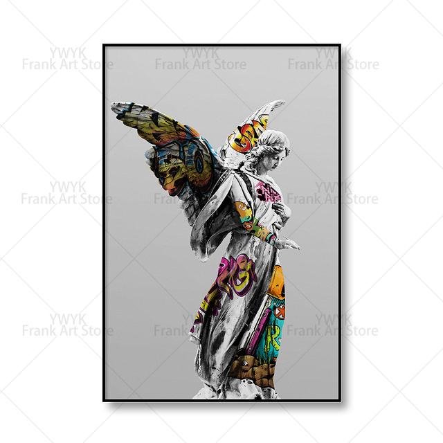 Graffiti Art Michelangelo Renesance Davidova socha Plátno Obrazy Plakáty a Tisky Nástěnné Umění Obrázky pro Domácí Dekoraci Bez Rámu