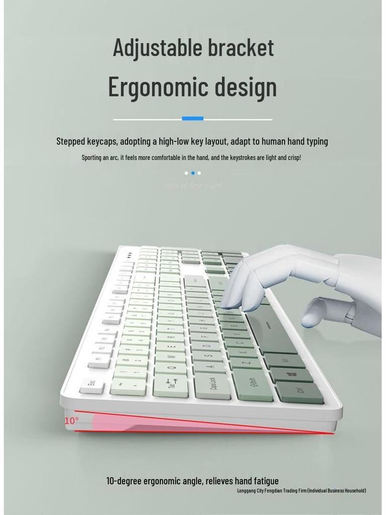 Wireless Esports Gaming Keyboard and Mouse Set - Silent for Desktop, Laptop, or Office Use