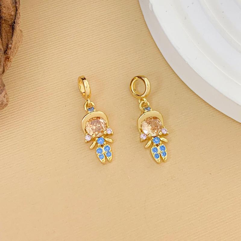 

1Pcs Diy Copper Micro-Set Zirconia Stone Versatile Jewelry Accessories For Bracelet Necklace Earring Fashion Princess Pendant A14