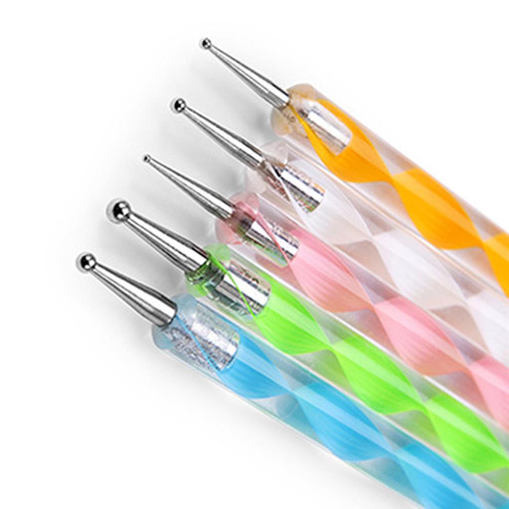 Nagelkunst-Werkzeugsatz, Nagelkunst-Malstift, Nagelpinsel, doppelseitige Punktierstifte, Glitzer-Strasssteine