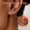 Set di piccoli orecchini a cerchio Huggie in Argento Sterling per Donna, Cerchi Ipoallergenici Placcati Oro 14K per Piercing Multipli