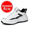Men Breathable Elevator Shoes Height Increase Sneakers for Men 10cm Sports Casual Invisible Inner Heightening 6/8cm White Shoes