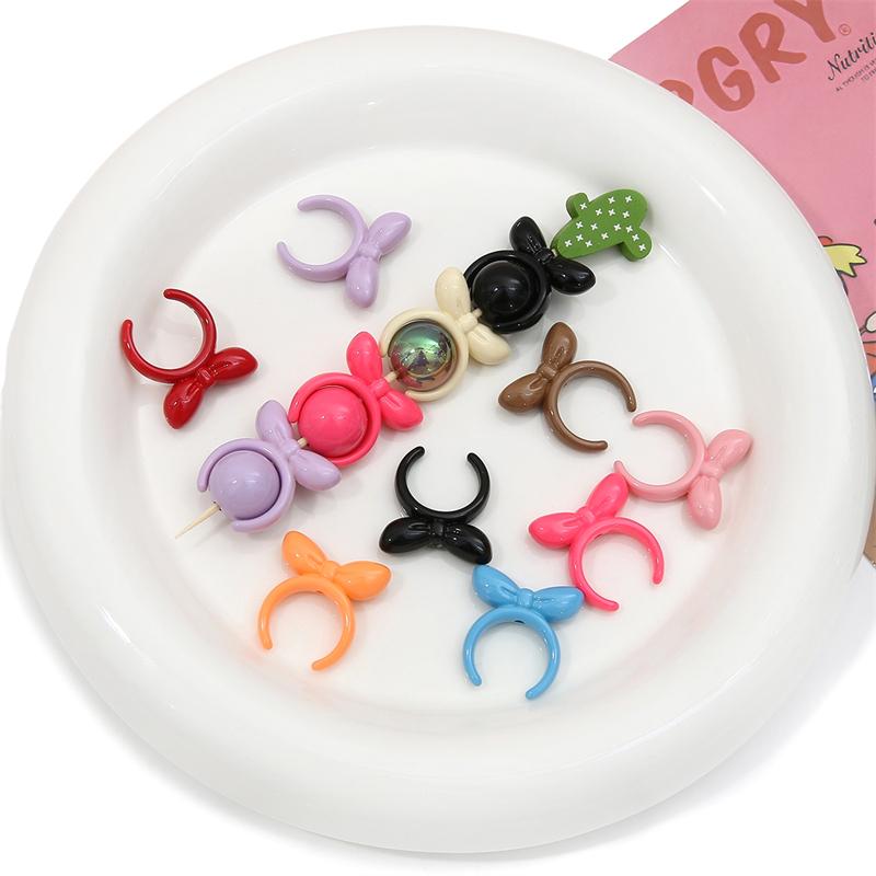 4 bucăți 25 mm mărgele acrilice cu fundă de iepure pentru colier breloc DIY bijuterii artizanat