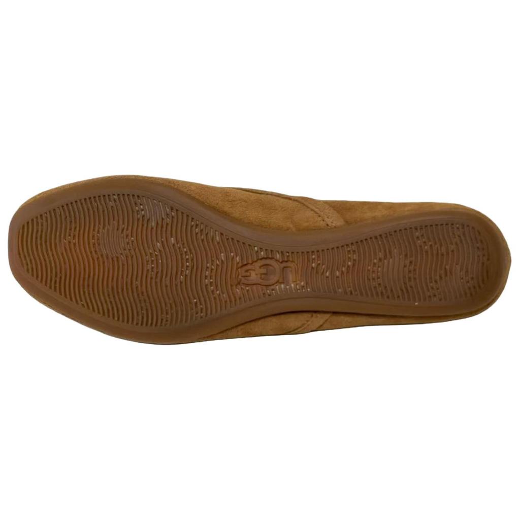 UGG Lena Flache Rindsspaltleder Vielseitige Bequeme Freizeitschuhe Damen Ballerinas Dunkelbraun 1098289-CHE