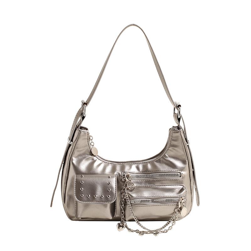 Large Capacity Bag Women's New Solid Color Versatile Commuter Shoulder Bag