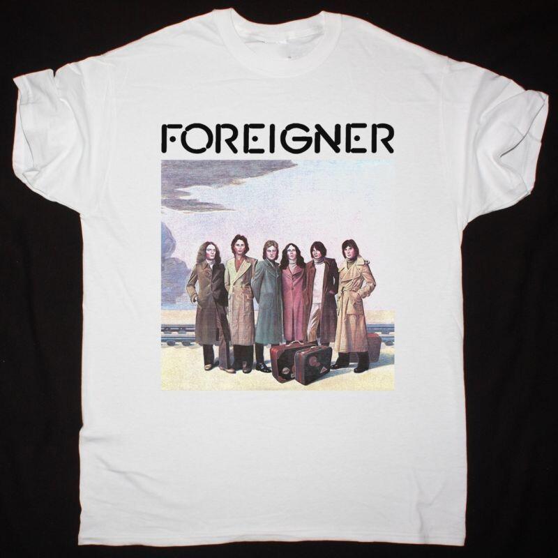 

Rare FOREIGNER 1977 band White Black Unisex All size Shirt Unisex T-Shirt L