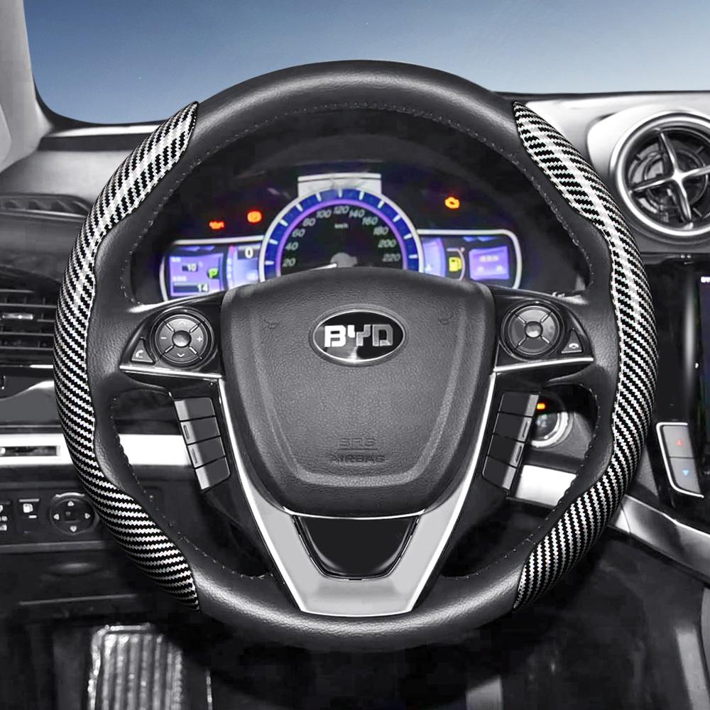Suitable for Byd Carbon Fiber Texture Steering Wheel Cover with Segmented Quick-Release Design, Durable, for Atto 3 2 Dolphin Seal Sealion Han Song Qi
