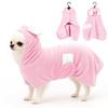 Pet Bathrobe, Towel For Dogs And Cats, Super Absorbent, Cute Dog Bath Towel, Hooded Coat, Adjustable Collar And Belly Strap, XS To XL