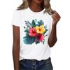 Women's Fashion Casual Printed Round Neck Short Sleeved T-Shirt Top T-Shirt Top Top