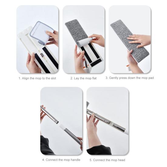 Yousheng Large Flat Mop with Replacement Clothes 360 Rotation Wet Dry Cleaning Spacious Coverage Flat Mop Household Cleaning Tool