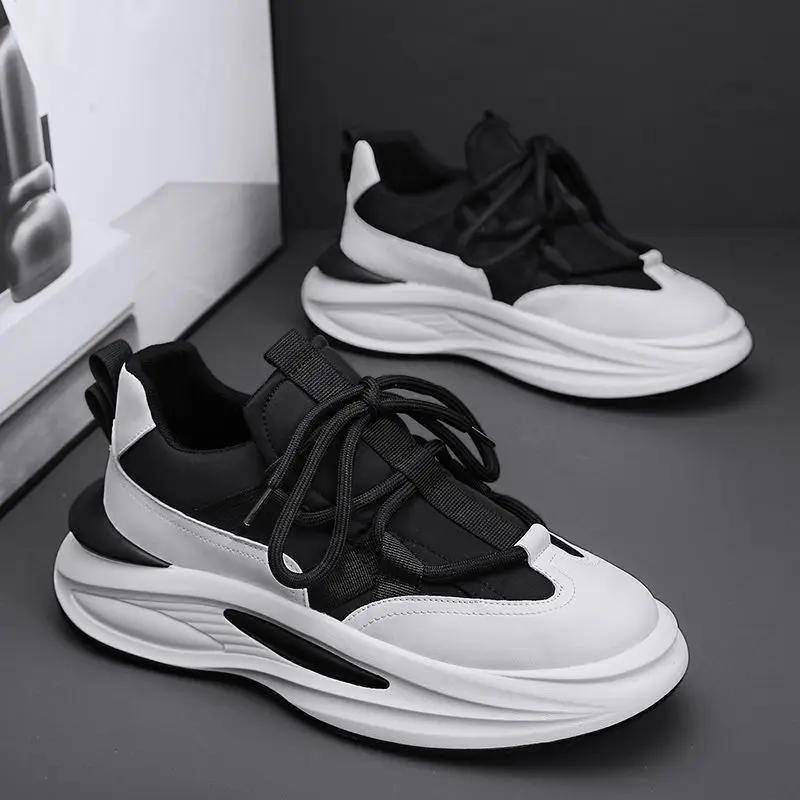 Fashion Thick Platform Breathable Man Casual Sneaker Spring and Autumn Sports Shoes for Men Size 9 Cheap Liquidation Low Price Simple