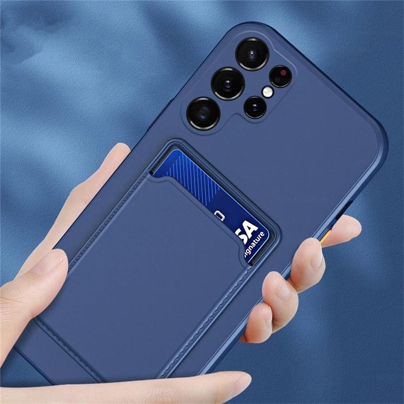 12 Color Card Bag Tekuté pouzdro pro Samsung S20 21 22 Plus Ultra M52 M51 M31s M12 Pouzdro Kontrastní barva