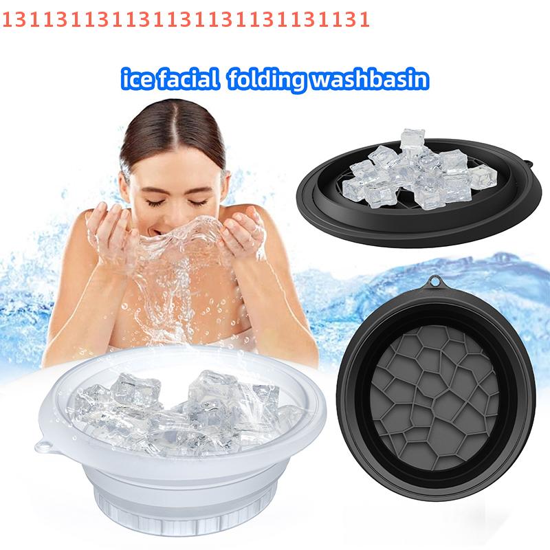 Portable Face Dipping Bowl for Ice Bath And Home Skincare Routine for Women And Girls 1 Pcs Large Foldable Silicone Bowl