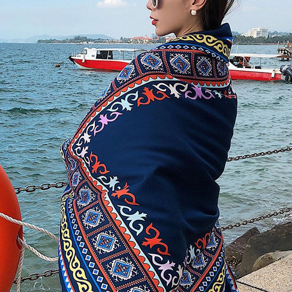 Shawl Travel Ethnic Style Cotton Linen Sun Protection Beach Cape Desert Sun Protection Cape Sun Protection Scarf Silk
