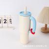 Stainless Steel Vacuum Insulated Travel Mug With Handle Straw 40oz Double Wall Cup Outdoor Office Car Use