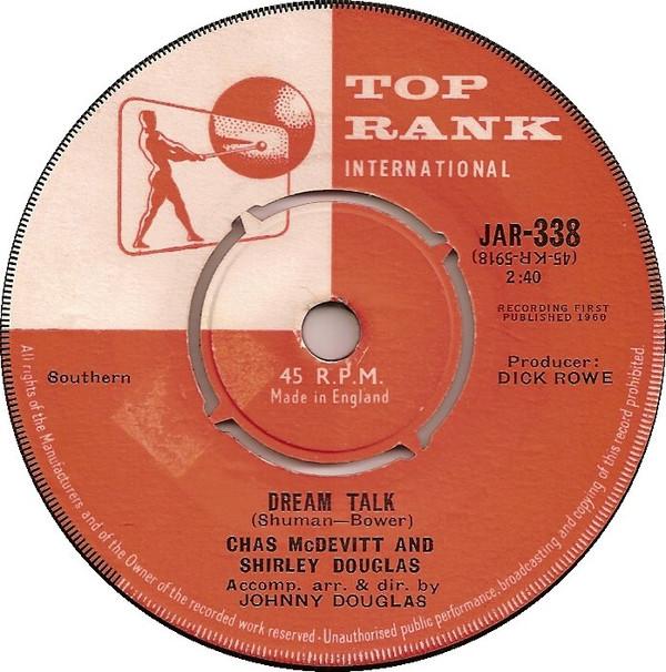 

7inch Record CHAS MCDEVITT SHIRLEY DOUGLAS Dream Talk JAR338 Top Rank Intern 1960 UK Pop Used